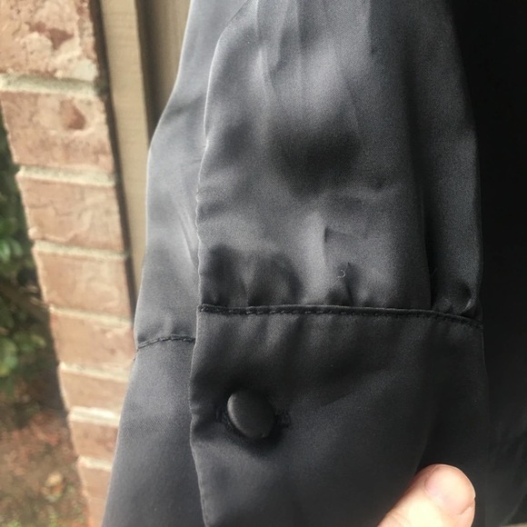 Lapis Black Long sleeved shift Dress ruffle front  S - Picture 10 of 13